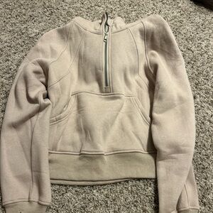 Women's Beige Quarter-Zip Sweatshirt